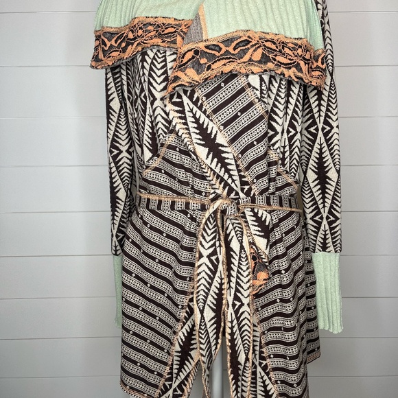 GIMMICKS by BKE Boho Casual Jacket Brown Mint Color - Picture 1 of 5